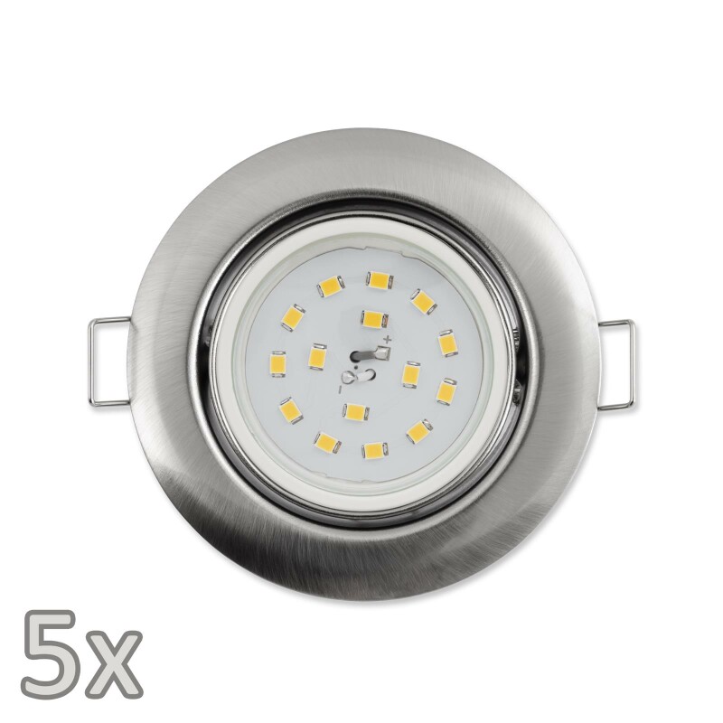 Einbauleuchten Set McShine 5xRahmen 5xLED Strahler 5W 400lm 230V Edels