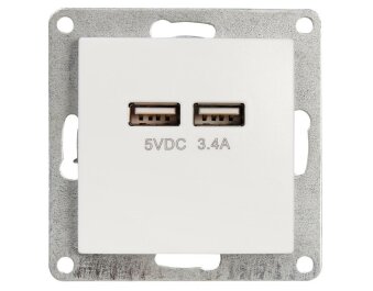 USB-Ladedose McPower Flair 2-fach 5V / 3,4A UP weiß