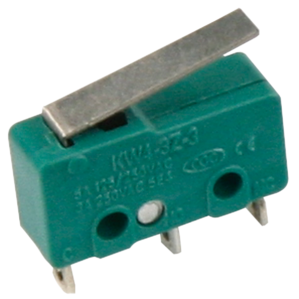Microschalter 250V/5A 3-polig gefedert, Taster: EIN/EIN