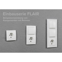 Steckdosen Set McPower Flair Beginner 2S-Style Profi weiß + Glasrahmen Steckanschluss