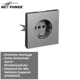 Schutzkontakt-Steckdose McPower Shallow 250V~/16A Steckanschluss anthrazit