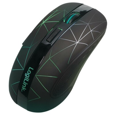 Maus Wireless 2,4G Mouse Optisch schwarz LED Beleuchtung ,1600dpi