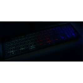 Tastatur Rainbow LogiLink beleuchtet schwarz USB