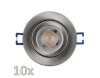 Einbauleuchten-Set McShine 10xRahmen,10x LED-Modul 5W 400lm 230V Edelstahl,