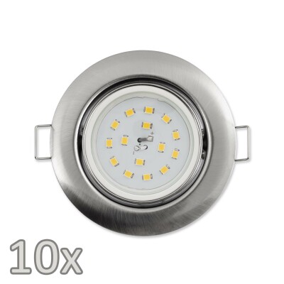 Einbauleuchten-Set McShine 10xRahmen 10xLED-Modul 5W 400lm 230V Edelstahl