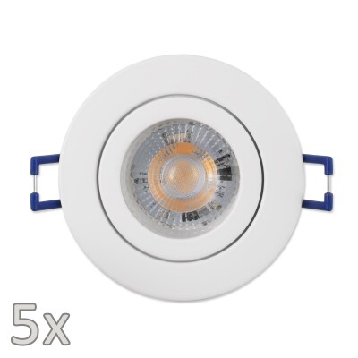 Einbauleuchten-Set McShine 5xRahmen 5xLED-Modul 5W 400lm 230V,weiß IP44