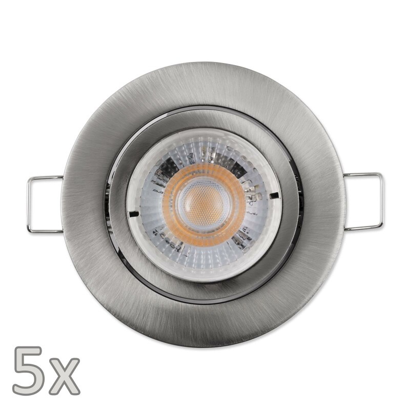 Einbauleuchten Set Mcshine 5xrahmen 5xled Modul 5w 400lm 230v Edelstah