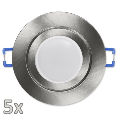 Einbauleuchten-Set McShine 5xRahmen 5xLED-Modul 3W 265lm 230V Edelstahl