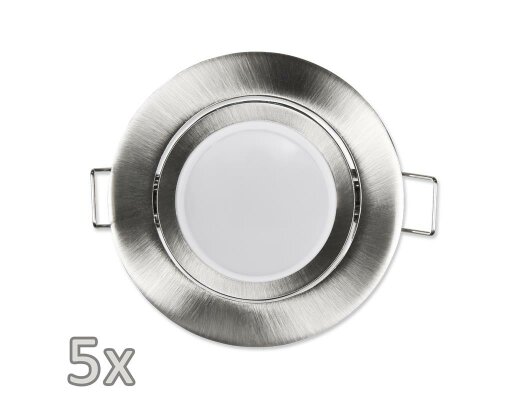 Einbauleuchten-Set McShine 5xRahmen 5xLED-Modul 3W 265lm 230V Edelstahl