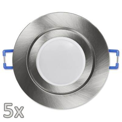 Einbauleuchten-Set McShine 5xRahmen 5xLED-Modul 5W 440lm 230V Edelstahl