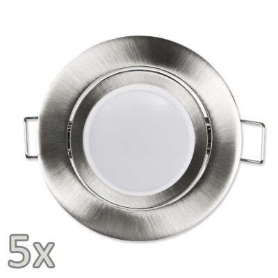 Einbauleuchten-Set McShine 5xRahmen 5xLED-Modul 7W 608lm 230V Edelstahl