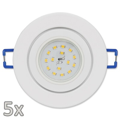 Einbauleuchten-Set McShine 5xRahmen 5xLED-Strahler 5W 400lm 230V weiß,IP44