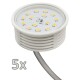 Einbauleuchten-Set McShine 5xRahmen 5xLED-Strahler 5W 400lm 230V weiß,IP44