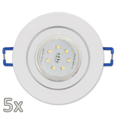 Einbauleuchten-Set McShine 5xRahmen 5xLED-Strahler  GU10 3W 300 lm IP44