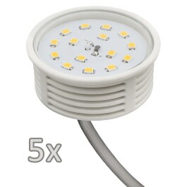 Einbauleuchten-Set McShine 5xRahmen 5xLED-Strahler 5W 400lm 230V Edelstahl