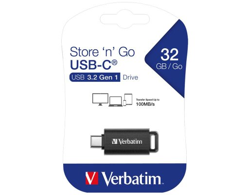 USB-C 3.2 Stick Verbatim 32GB Speicher Store n Go Typ C Schiebemechanismus