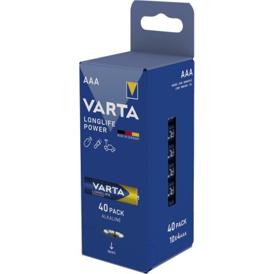 Micro-Batterie VARTA Longlife Power Alkaline Typ AAA LR03 1,5V 40er Pack