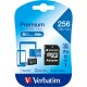 Micro SDHC Card Verbatim 256GB Speicherkapazität inkl. Adapter Class 10