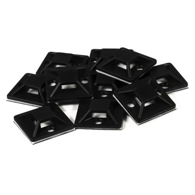 Kabelsockel McPower für Kabelbinder 25x25mm schwarz selbstklebend 10er-Pack