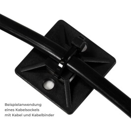 Kabelsockel McPower für Kabelbinder 25x25mm schwarz selbstklebend 10er-Pack