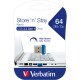 Nano USB-Stick Store n Stay Verbatim 64GB Speicher Typ-A extraflach blau