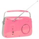 Tragbares Nostalgie Radio FREESOUND-VR40P mit Bluetooth USB & FM 30W pink