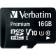 Micro SDHC Card Verbatim 16GB Speicherkapazität inkl. Adapter Class 10