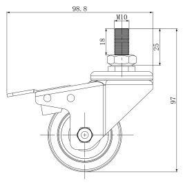 Tischrollen imstande 4er-Set silber/schwarz Tragkraft je 50kg