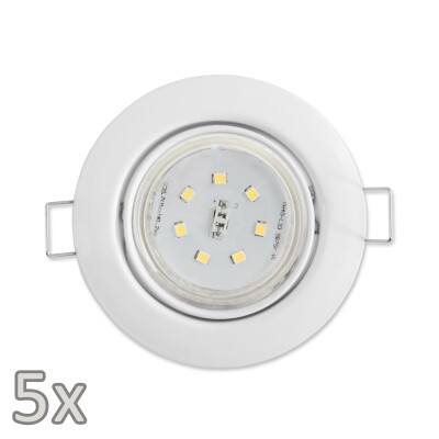 Einbauleuchten-Set McShine 5xRahmen 5xLED-Strahler  GU10 3W 300 lm weiß