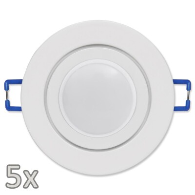 Einbauleuchten-Set McShine 5xRahmen 5xLED-Modul 5W 440lm 230V weiß IP44