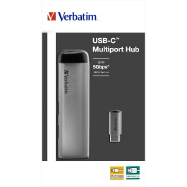 USB-C Multiport-Hub von Verbatim USB 3.2 15cm Kabel