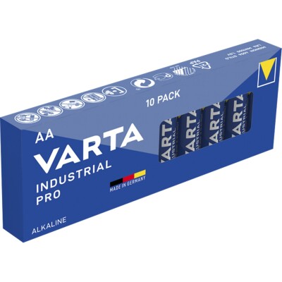 Mignon-Batterie VARTA Industrial Pro Alkaline Typ AA LR06 1,5V 10-Pack