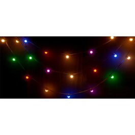 LED-Partylichterkette 20 farbige LEDs 10m E27 IP44 für Innen und Außen