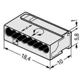 MICRO-Verbindungsdosenklemme WAGO eindrähtige Leiter Ø0,8mm 8 Klemmstellen