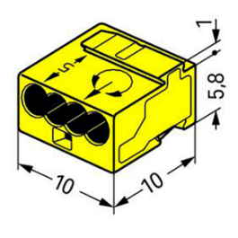 MICRO-Verbindungsdosenklemme WAGO eindrähtige Leiter Ø0,8mm 4 Klemmstellen