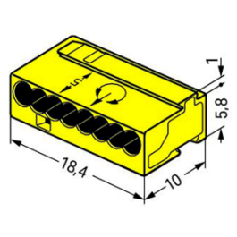 MICRO-Verbindungsdosenklemme WAGO eindrähtige Leiter Ø0,8mm 8 Klemmstellen