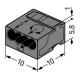 MICRO-Verbindungsdosenklemme WAGO eindrähtige Leiter Ø0,8mm 4 Klemmstellen