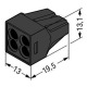 Verbindungsdosenklemme WAGO ein- und mehrdrähtige Leiter,4 Klemmstellen,schwarz