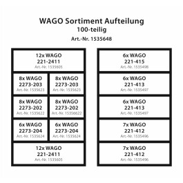 Klemmen-Set WAGO mit 100 Klemmen in praktischer Sortimentsbox