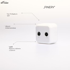 Antennendose McPower Finery für TV Radio und Sat AP weiß