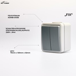 Feuchtraum Serienchalter McPower Fix Steckanschluss  IP54 250V~/10A AP