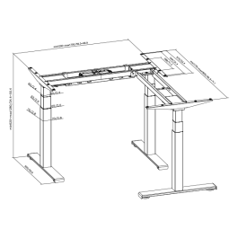 Tischgestell imstande business-cor max. 150kg Breite 100-170cm Höhe 62-128cm