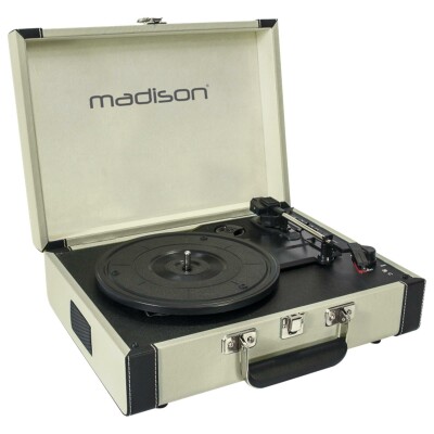 Nostalgie Schallplattenkoffer MADISON MAD-RETROCASE-CR Bluetooth USB creme