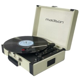 Nostalgie Schallplattenkoffer MADISON MAD-RETROCASE-CR Bluetooth USB creme