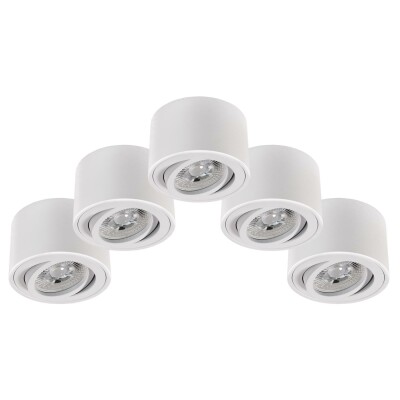 LED-Aufbauleuchte McShine 5W 400Lumen 3000K ØxH 80x50mm 5er-Pack