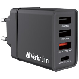 Ladeadapter Verbatim CHR-30EU1 30W schwarz 2xUSB-A 1xUSB-A QC 1xUSB-C PD