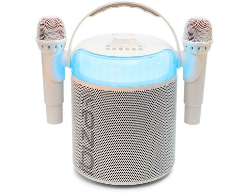 Karaoke-Lautsprecher IBIZA KARAHOME-WH Akkubetrieb Bluetooth USB AUX Koax