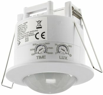 Decken-Einbau-Bewegungsmelder 360° PIR LED geeignet 6m Detektion weiß