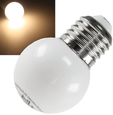 LED Tropfenlampe E27 40mm Ø warmweiß 3000k 34lm 120° 230V/1W