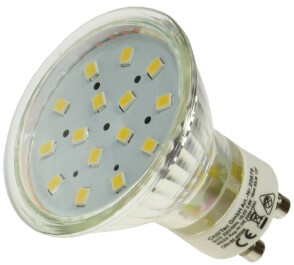 LED Strahler GU10 H10 SMD 15 SMD LEDs 3000k 50lm 120° 230V/0,8W warmweiß